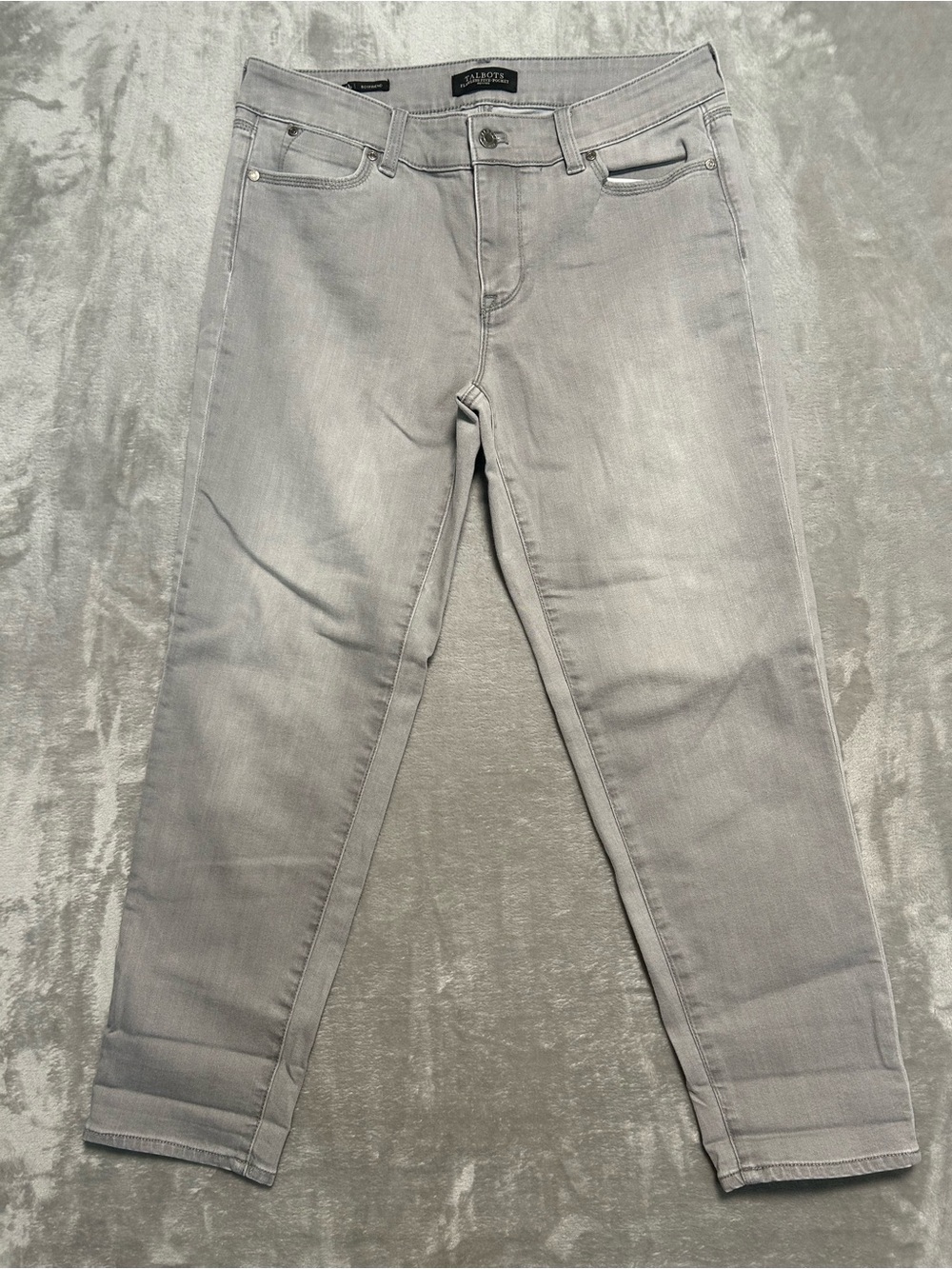 Talbots Flawless Five Pocket Boyfriend Jeans Women’s 10P Petite Gray